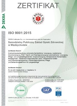 Zertyfikat ISO 9001:2015