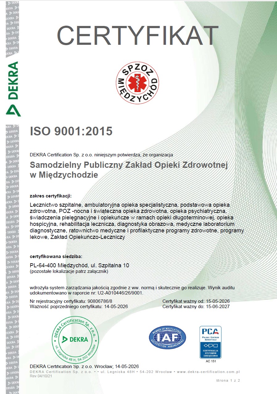 Certyfikat ISO 9001:2015